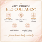 ELO Collagen Beauty Booster 5000mg Collagen Peptide | Vitamin C 80mg + Hyaluronic Acid 60mg | 12 x 30ml Liquid Collagen Shots