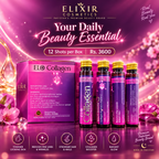 ELO Collagen Beauty Booster 5000mg Collagen Peptide | Vitamin C 80mg + Hyaluronic Acid 60mg | 12 x 30ml Liquid Collagen Shots